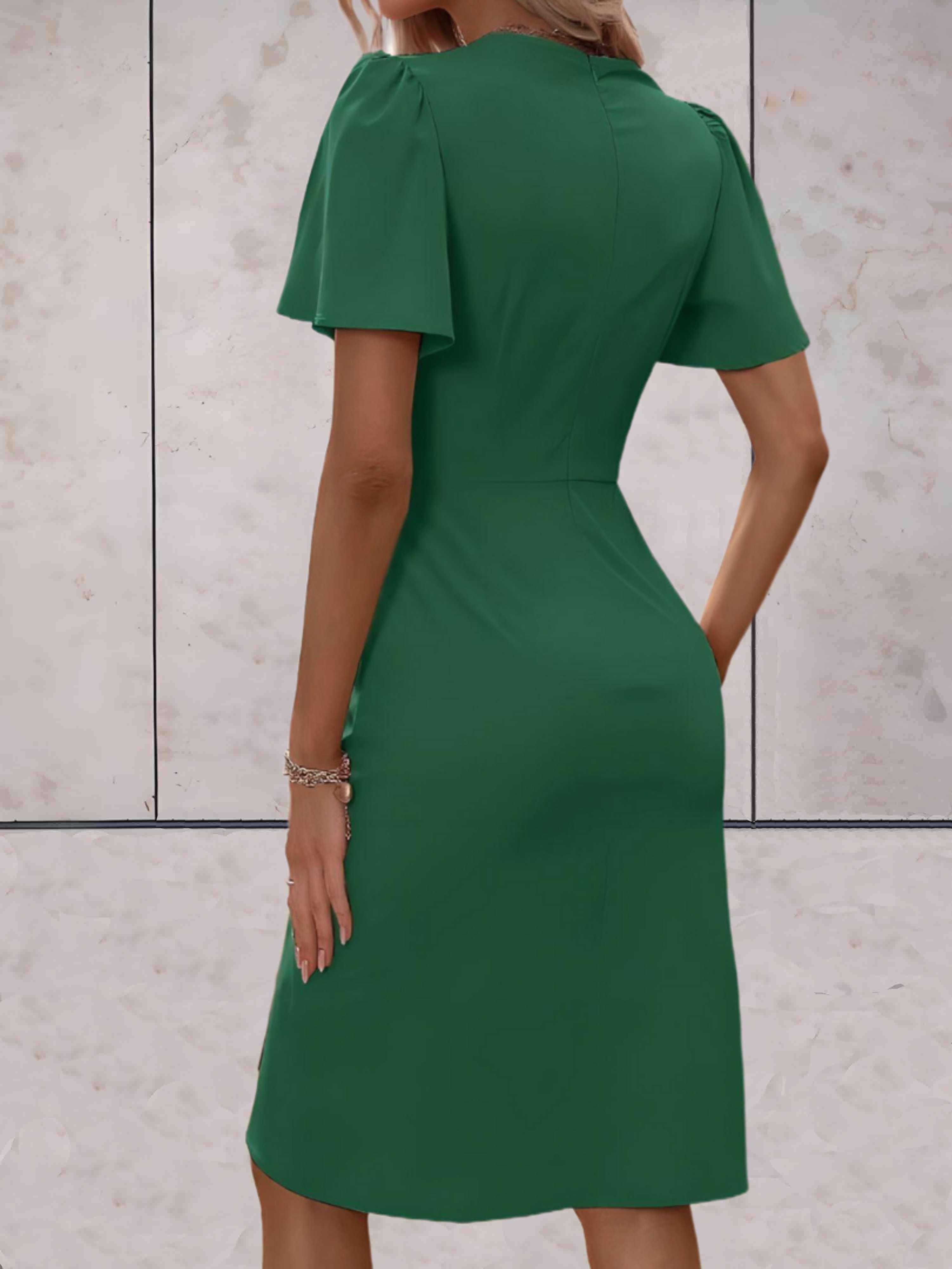 Stylish Short Sleeve Wrap Dress