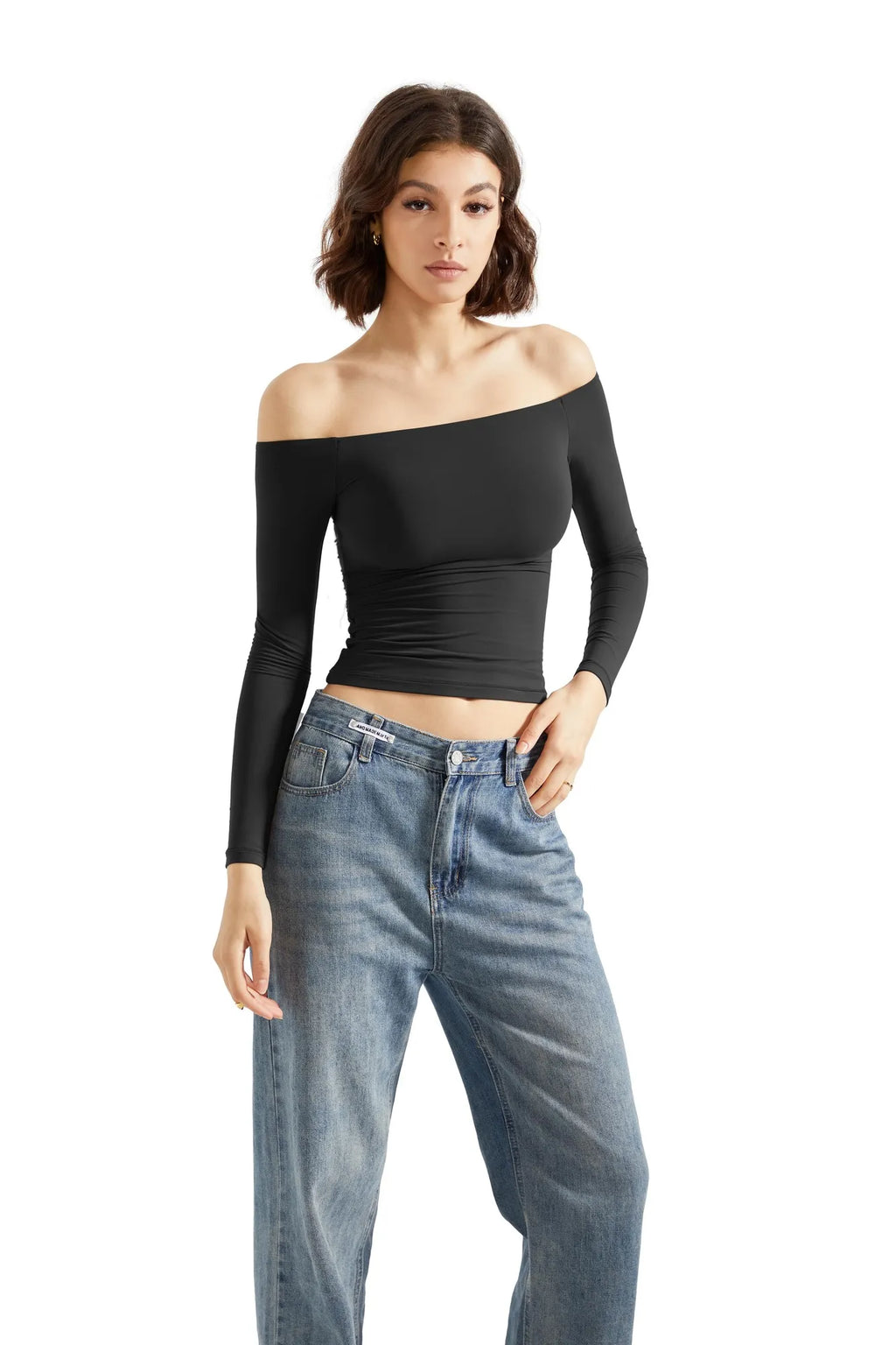 Buttery Soft Off-Shoulder Long-Sleeve Shirt for Women - gallery
