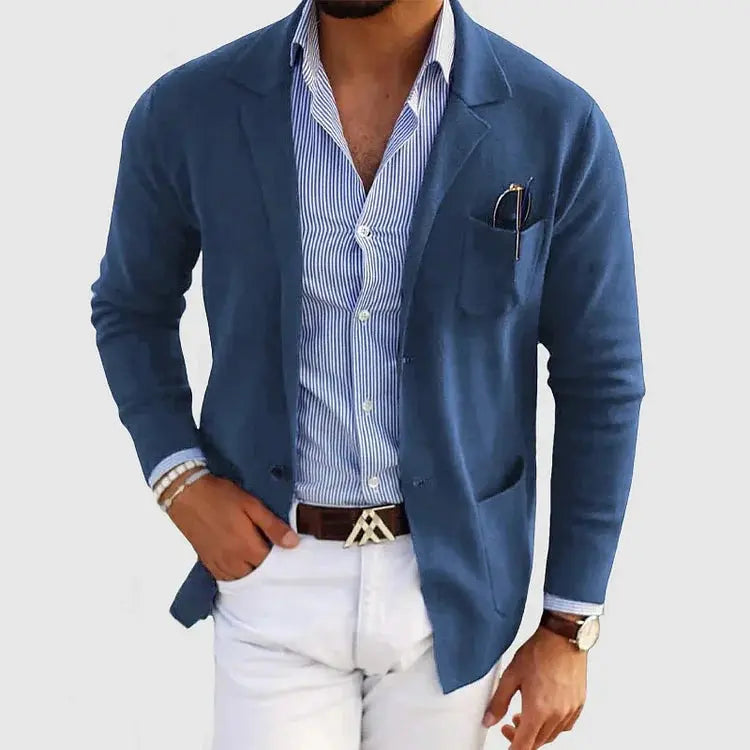 Knit Blazer Jacket for Knit Top for Men - Blue