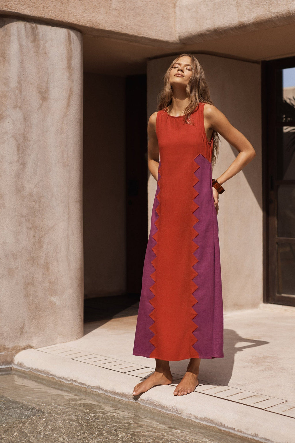 Binnie Dress In Foxglove Rosa — gallery