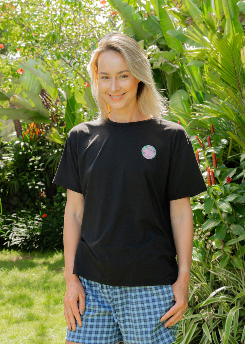 Bamboo Slogan T-Shirt in Black — Sustainable Statement - gallery