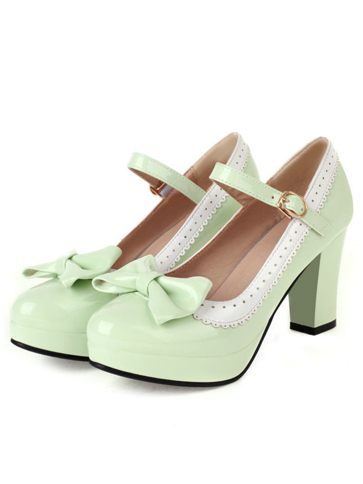 Bowknot Chunky Heels Mary Jane Shoes for Women