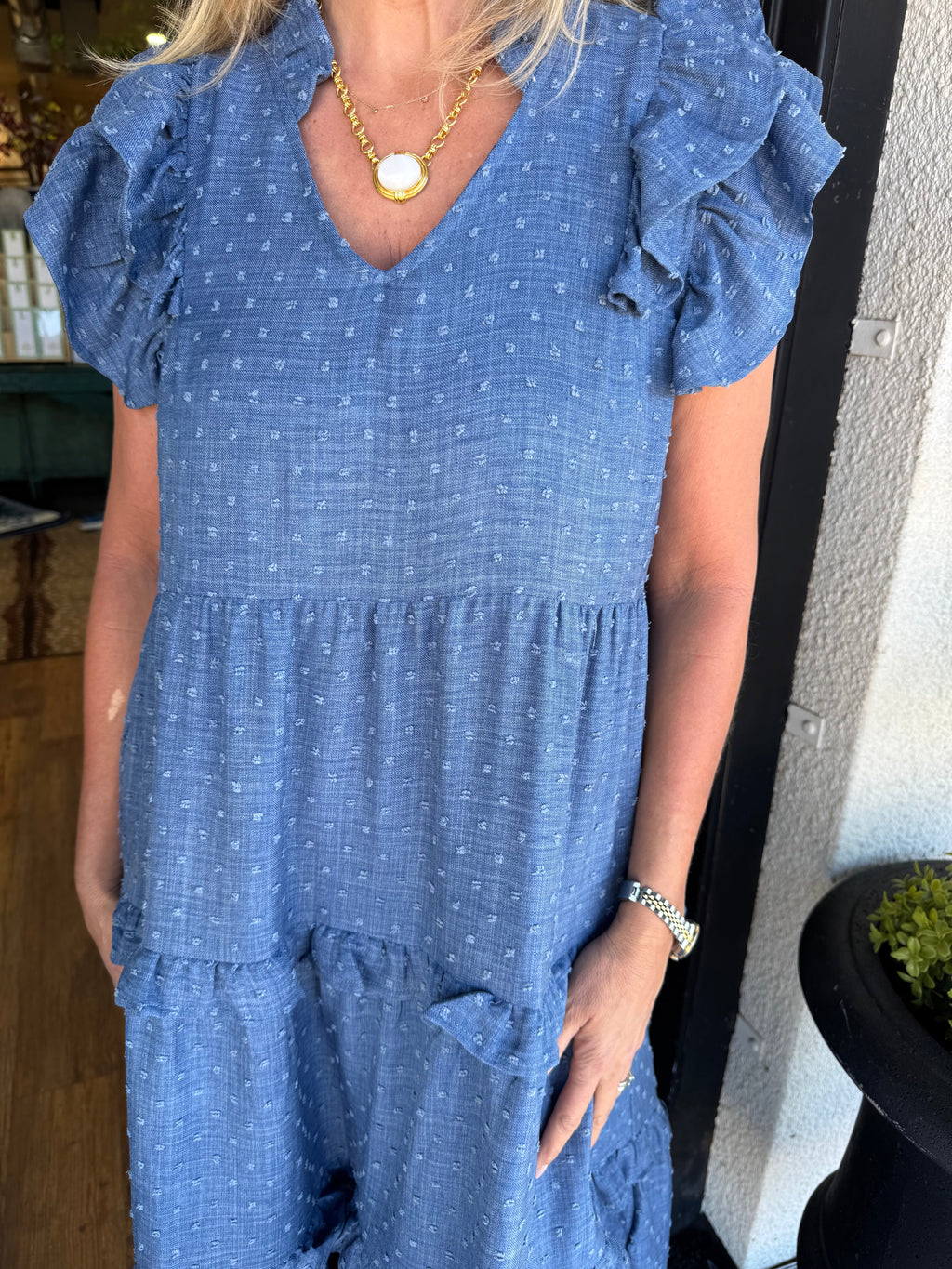 Marceline Dress - Denim - gallery