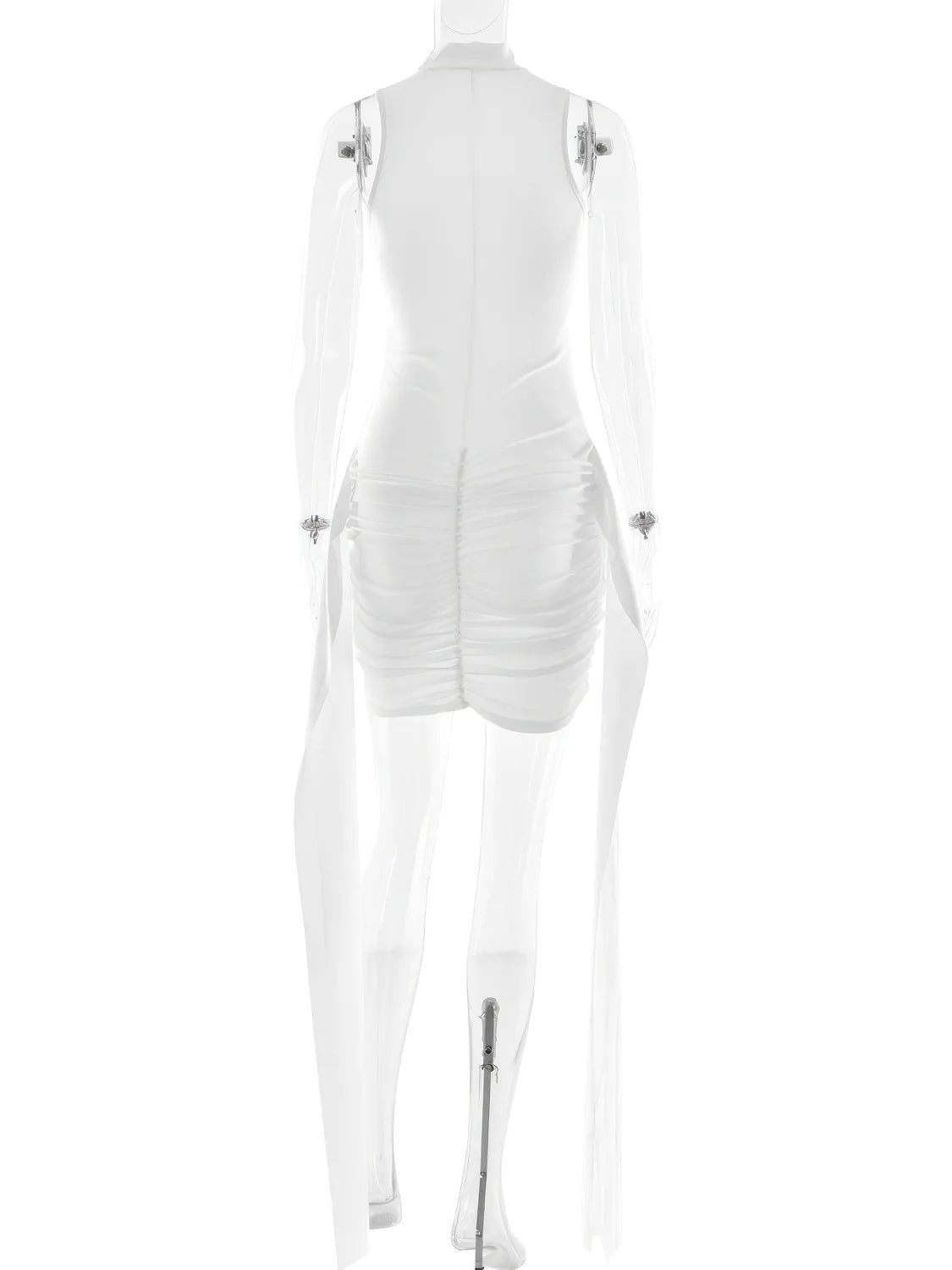 Solid Colour Hip Wrap Short Dress for Women — Sleeveless - color_variant