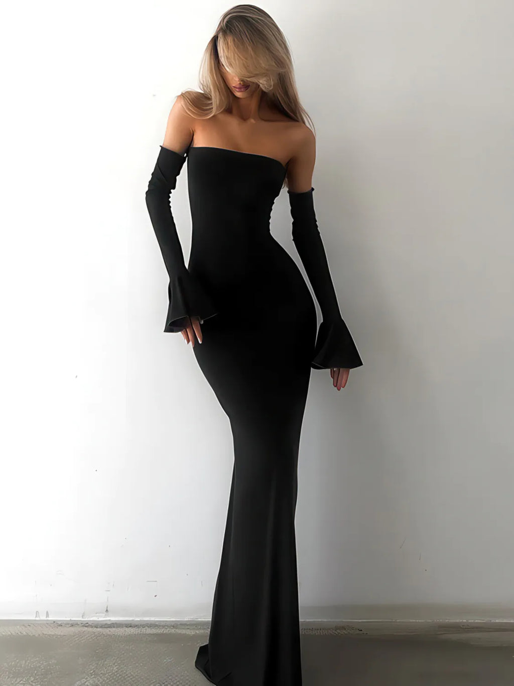Wrap-Around Long Sleeve Mermaid Dress for Women