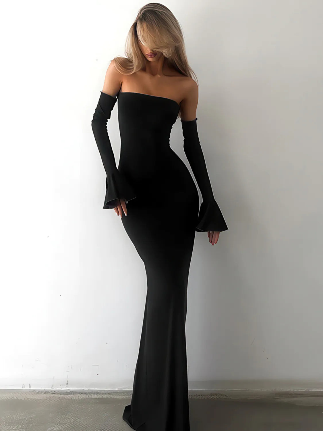 Wrap-Around Long Sleeve Mermaid Dress for Women