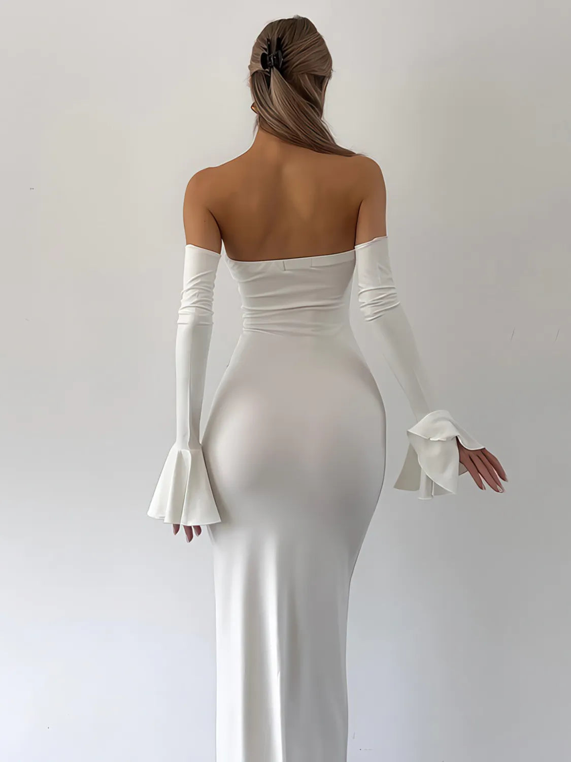 Wrap-Around Long Sleeve Mermaid Dress for Women - gallery