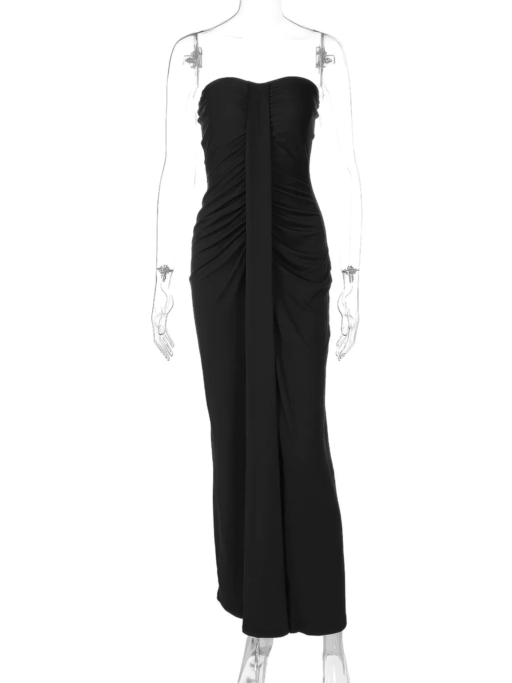 Pleated Hip-Wrap Slim Dress for Women — Tailored Fit - gallery