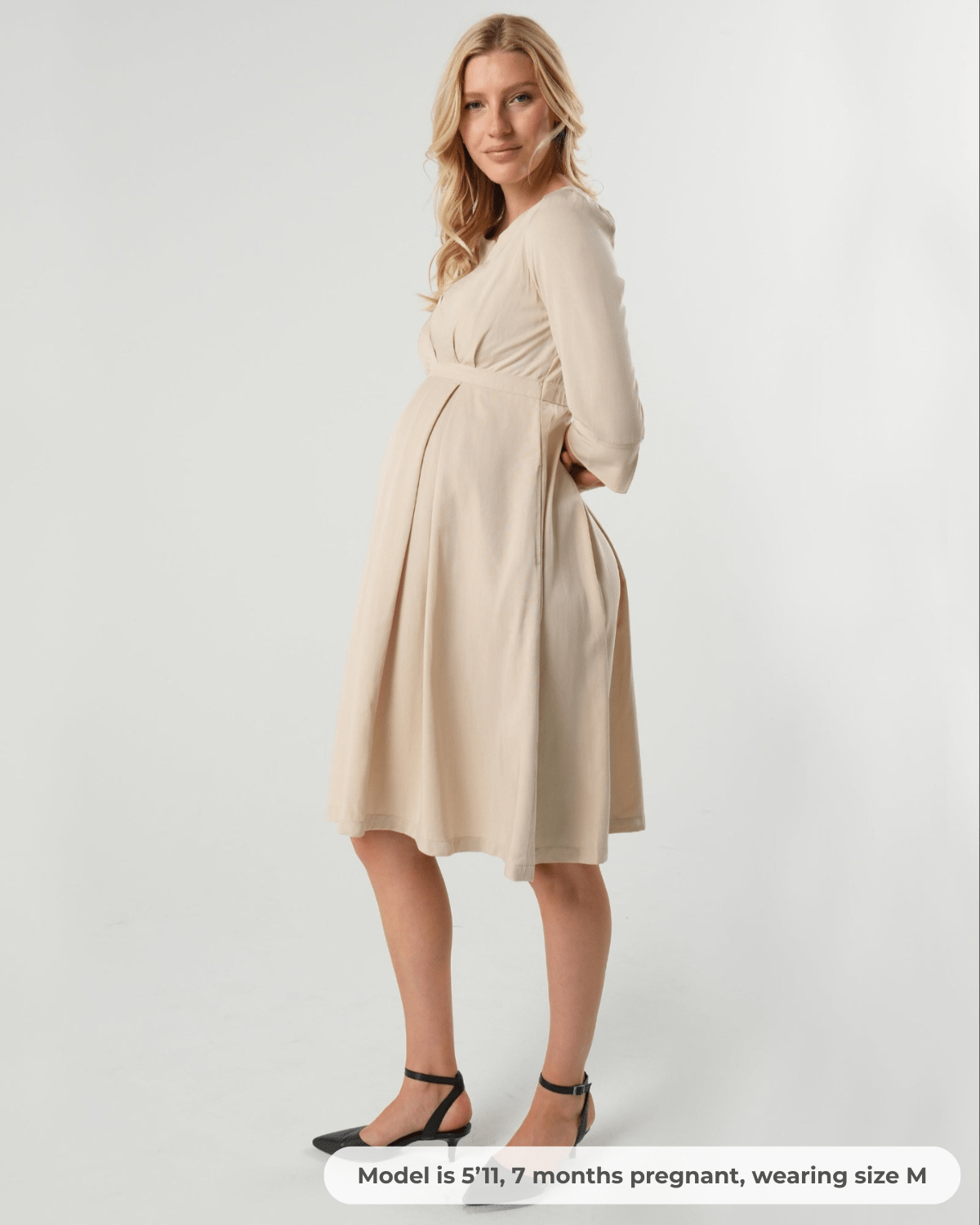 Sarah Empire Maternity & Nursing Dress in TENCEL (Regular & Petite) — gallery