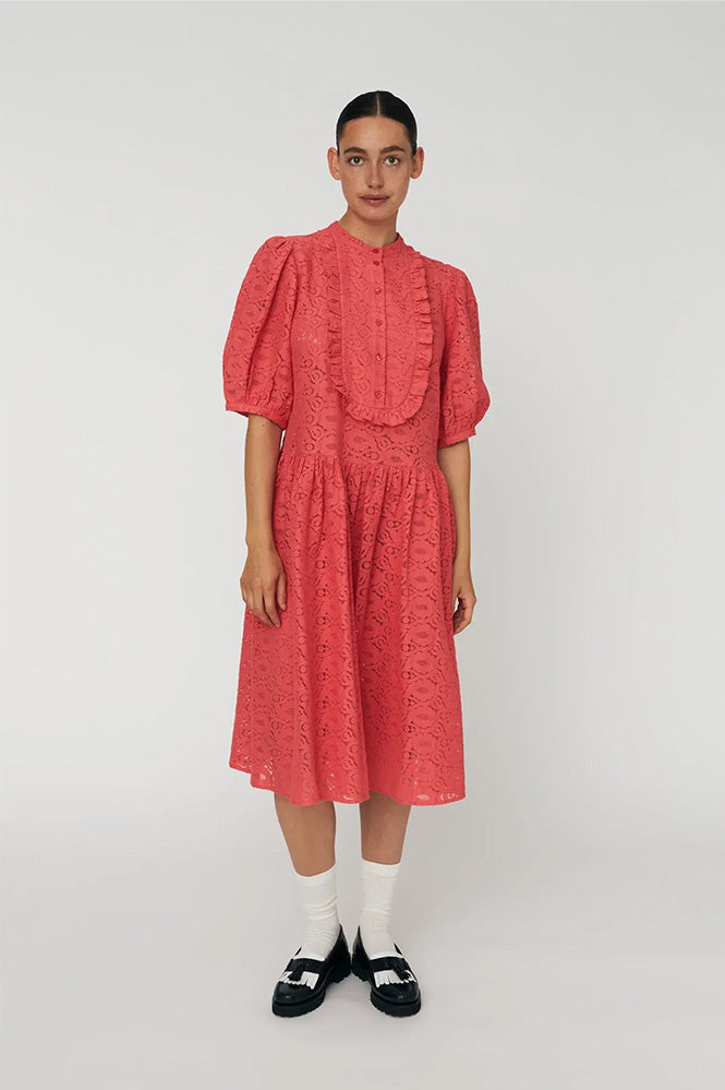 Summer Coral Lace Dress