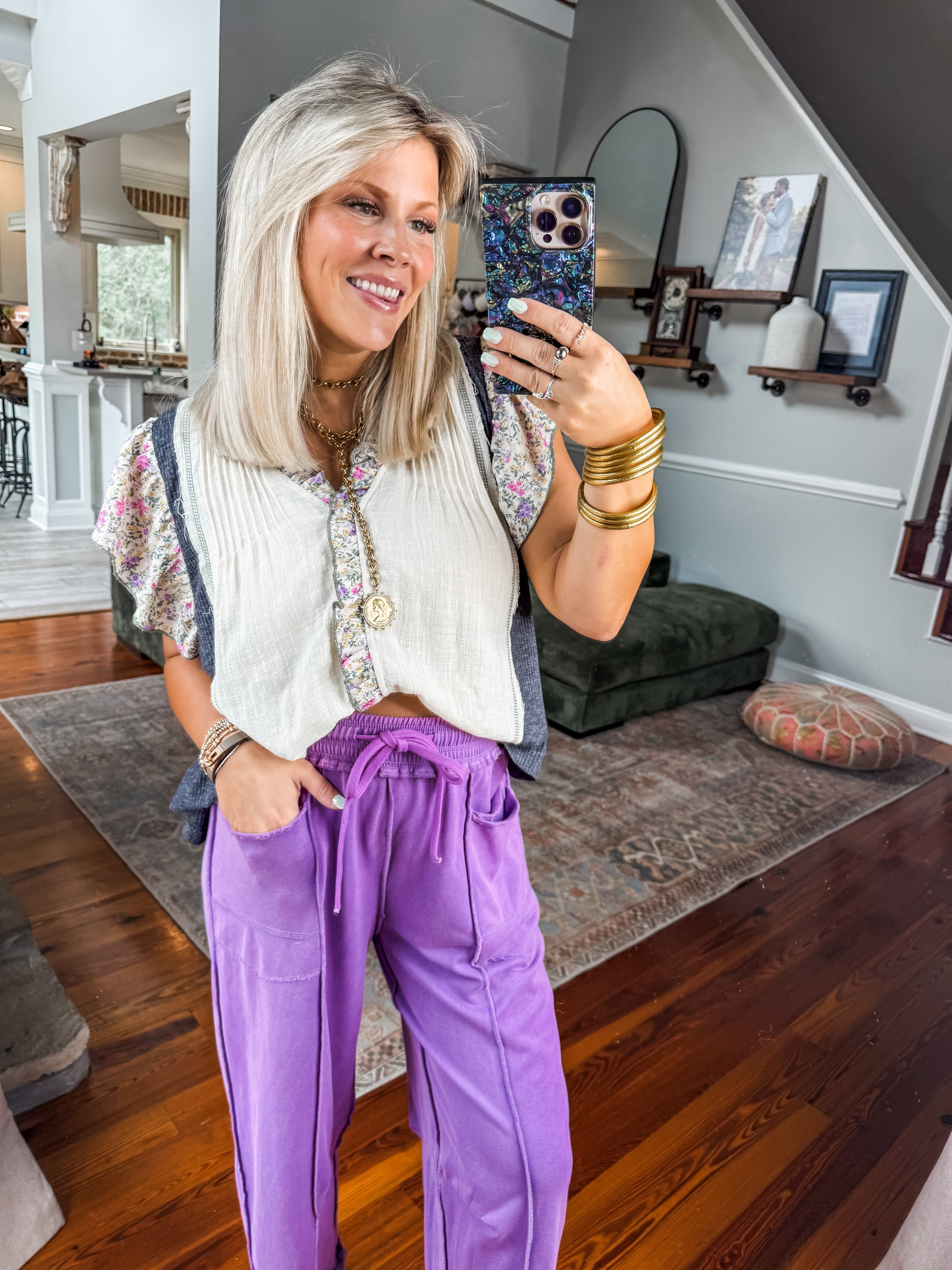 Summer Bloom Flutter Sleeve Top for Women — Floral Relaxed Fit - gallery