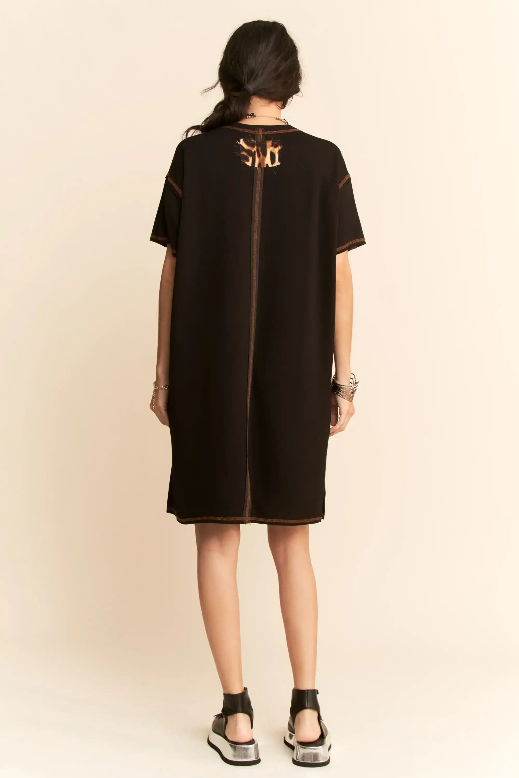 Graphic Knit Tunic Dress for Women — Oversized Leopard Print - gallery