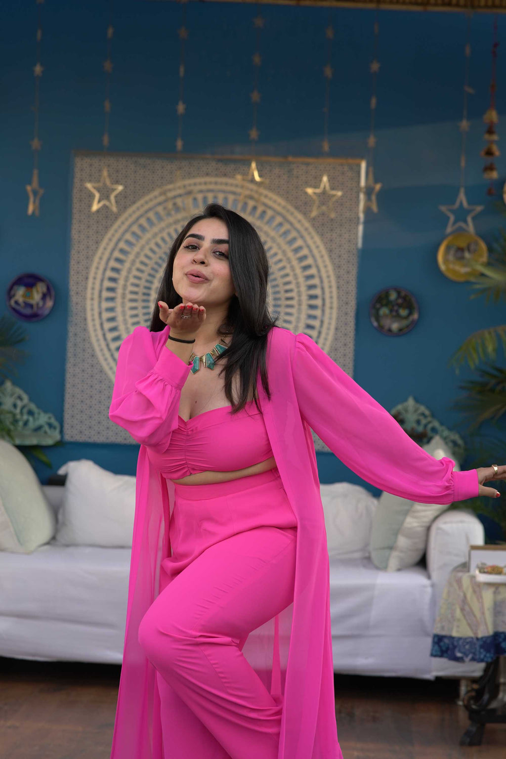 Hot Pink Classic Co-Ord Set for Women - gallery