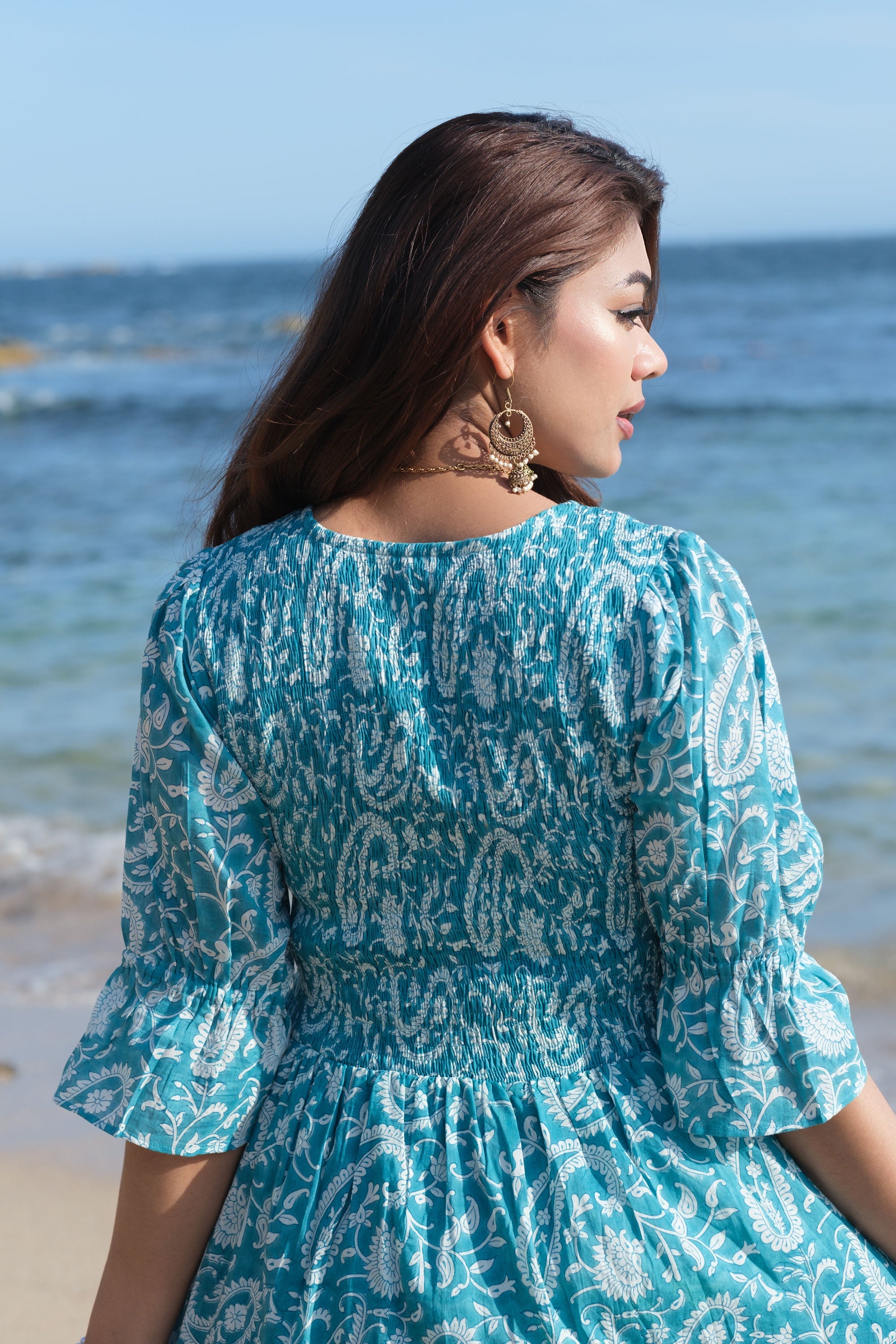 Kaaya Hand-Printed Cotton Maxi Dress for Women - gallery