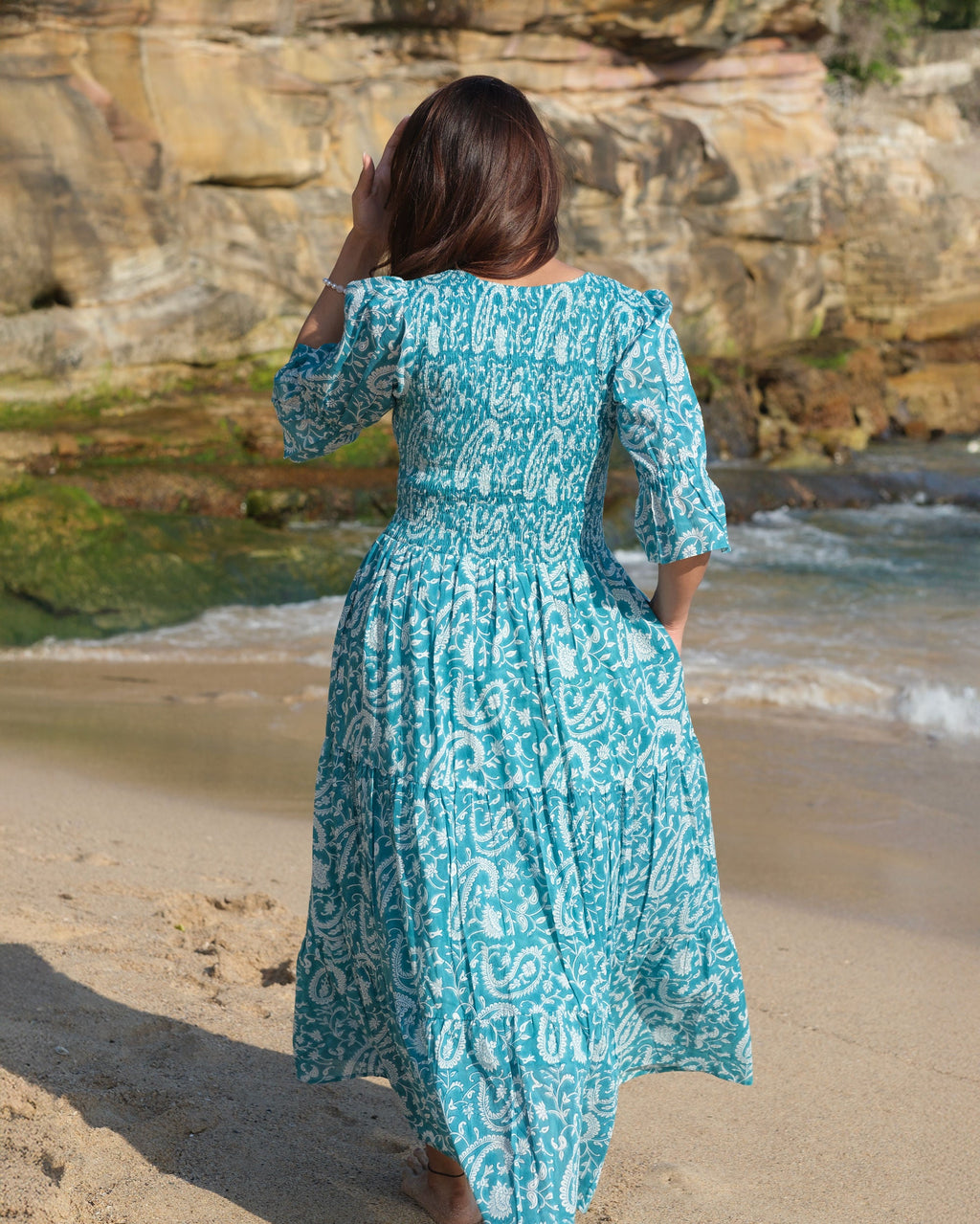 Kaaya Hand-Printed Cotton Maxi Dress for Women - gallery