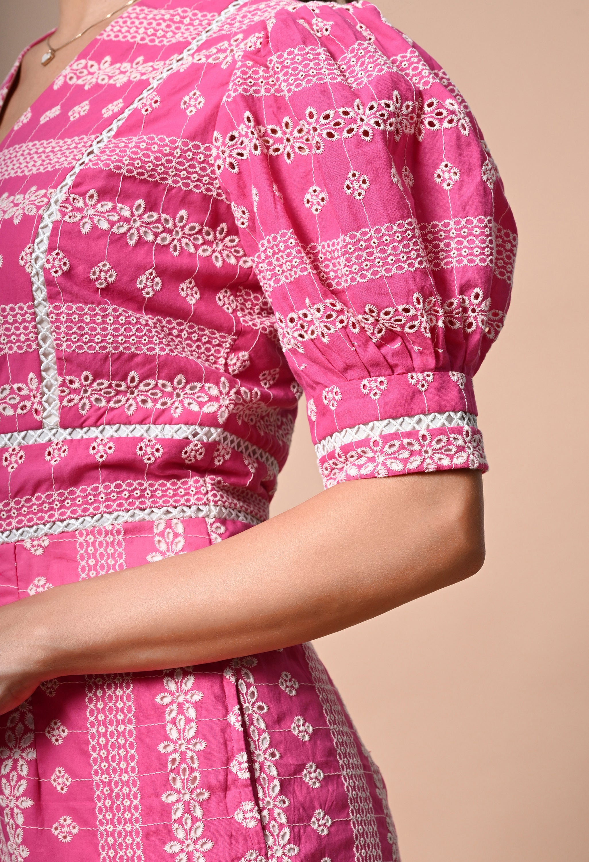 Swarn Schiffli Cotton Embroidered Jumpsuit for Women - gallery