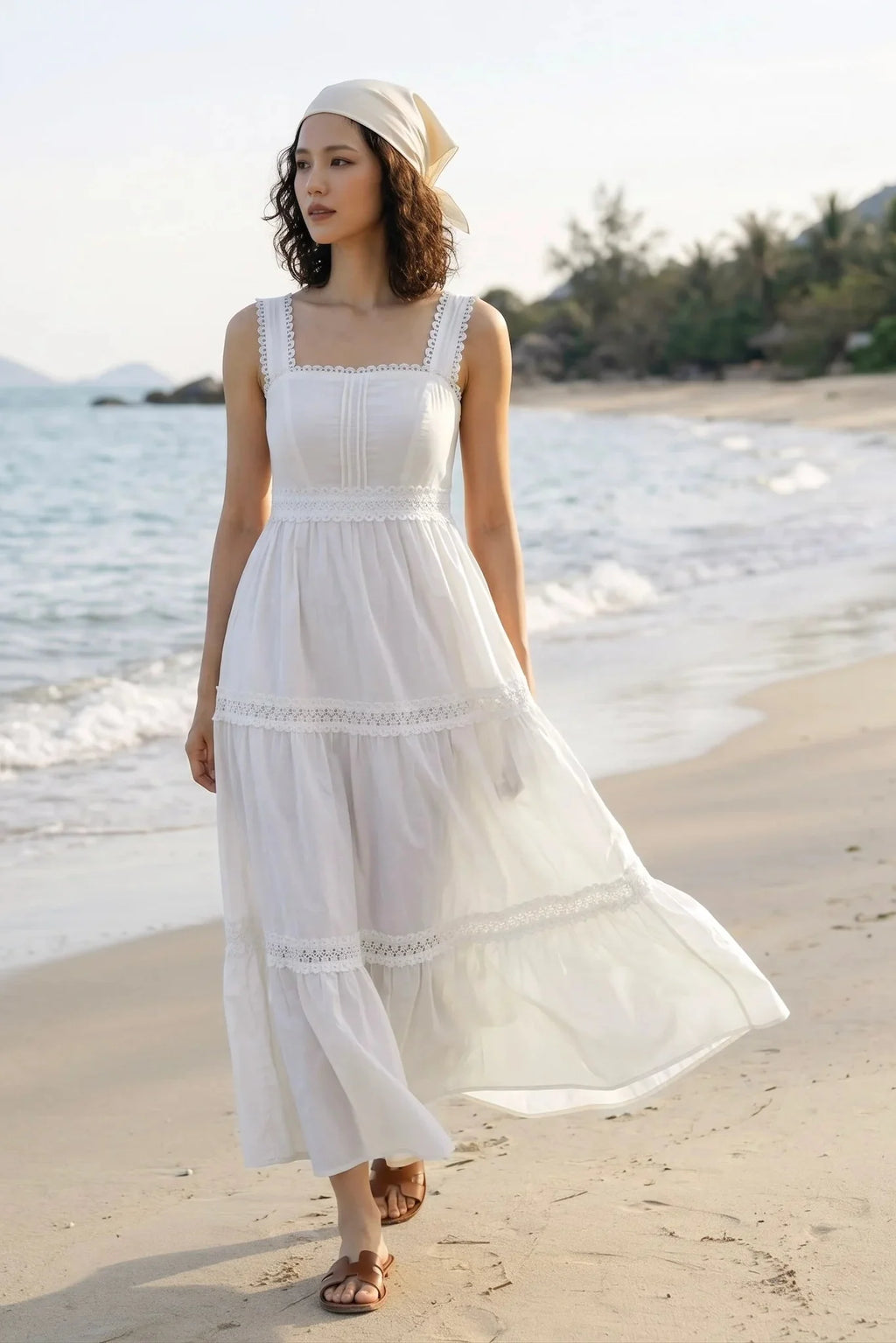 Everyday Cotton Maxi Dress for Women — Relaxed White Silhouette - gallery