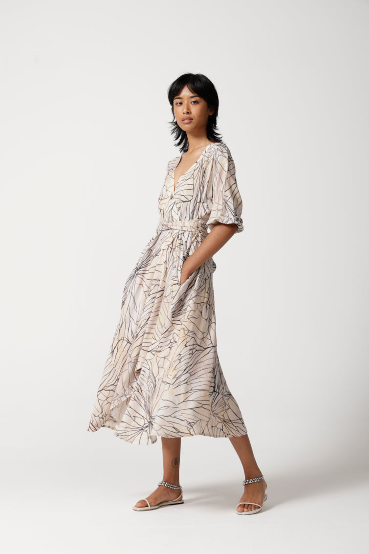 Lehrer Viscose Linen Wrap Dress for Women - gallery