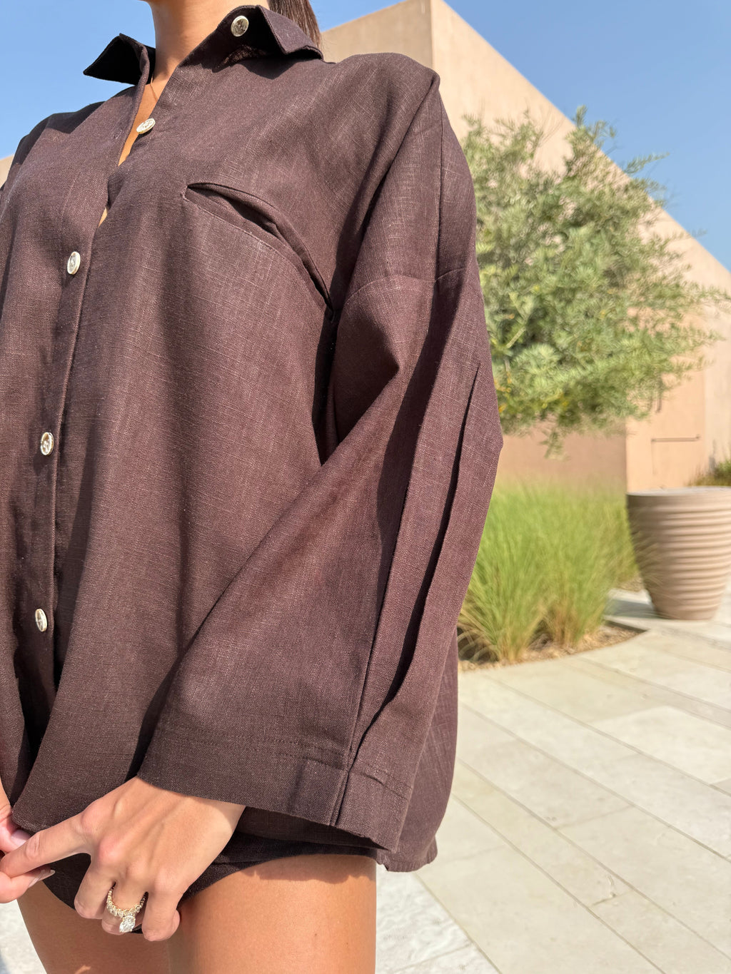 Sable Foncé Shirt- Brown Top for Women - gallery