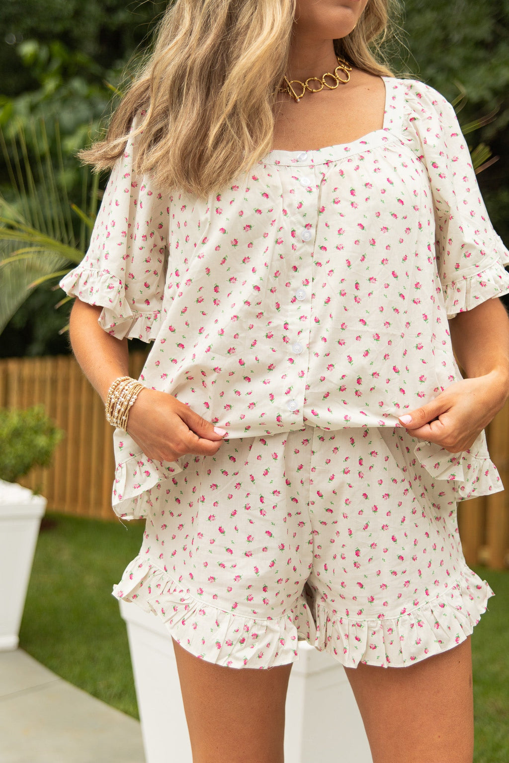 Rosebud Floral Ruffle Top for Women - gallery