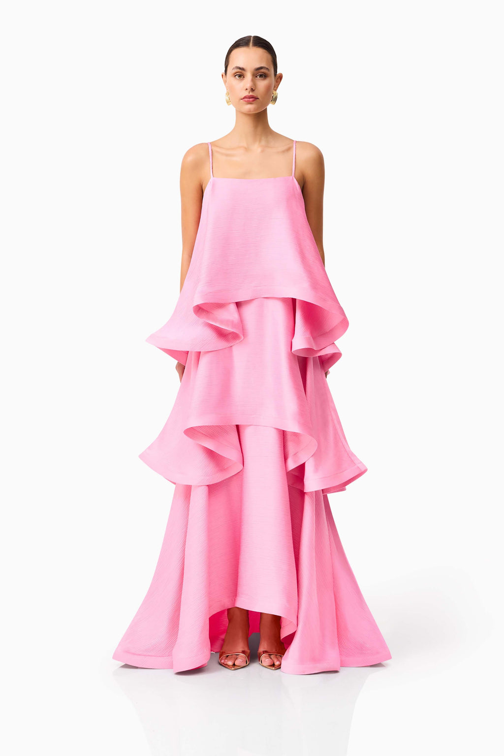 Tilly Tiered Satin Maxi Dress for Women