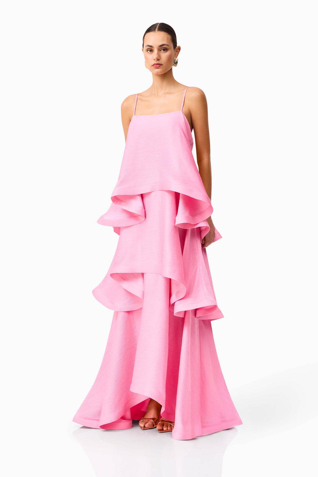 Tilly Tiered Satin Maxi Dress for Women - gallery