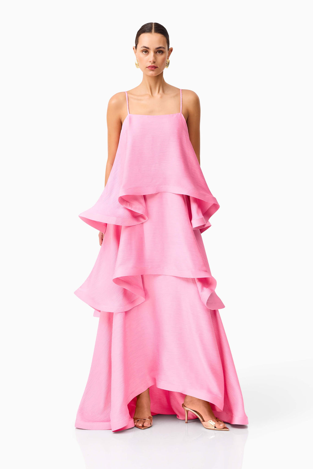 Tilly Tiered Satin Maxi Dress for Women - gallery