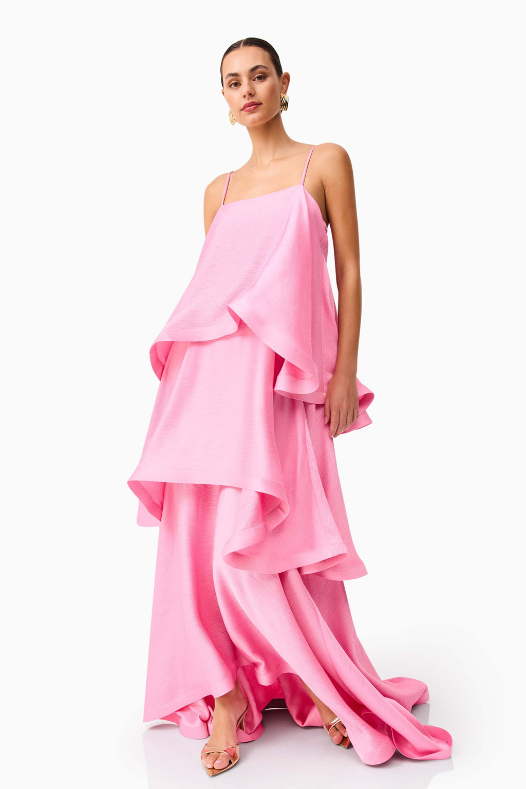 Tilly Tiered Satin Maxi Dress for Women - gallery