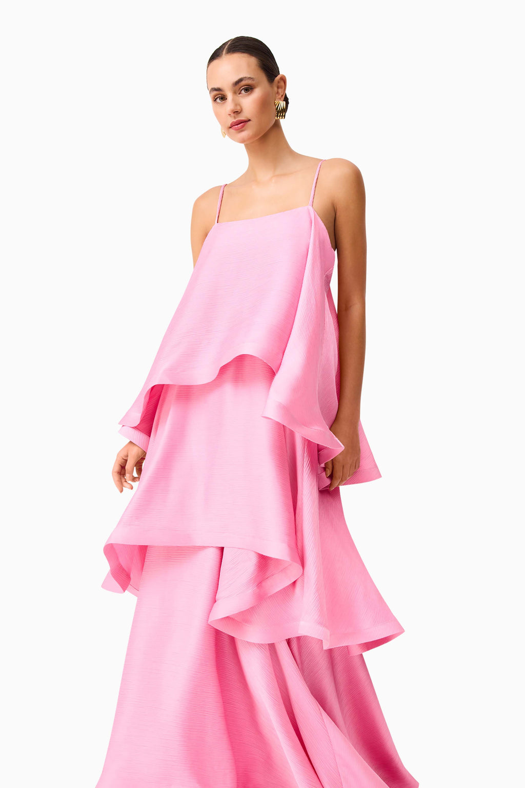 Tilly Tiered Satin Maxi Dress for Women - gallery