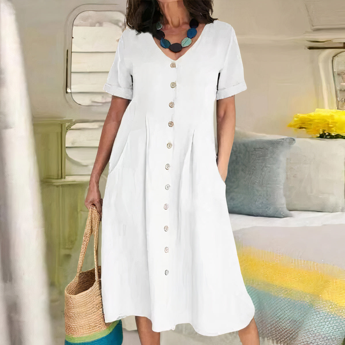 Ester Cotton Midi Dress