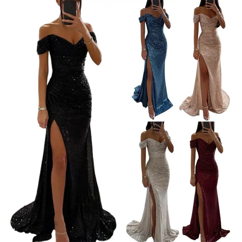 Elegant V-Neck Evening Dress