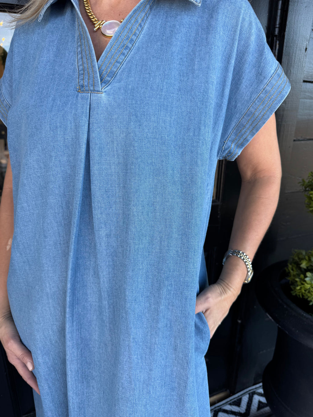 Ruth Dress - Light Denim - gallery
