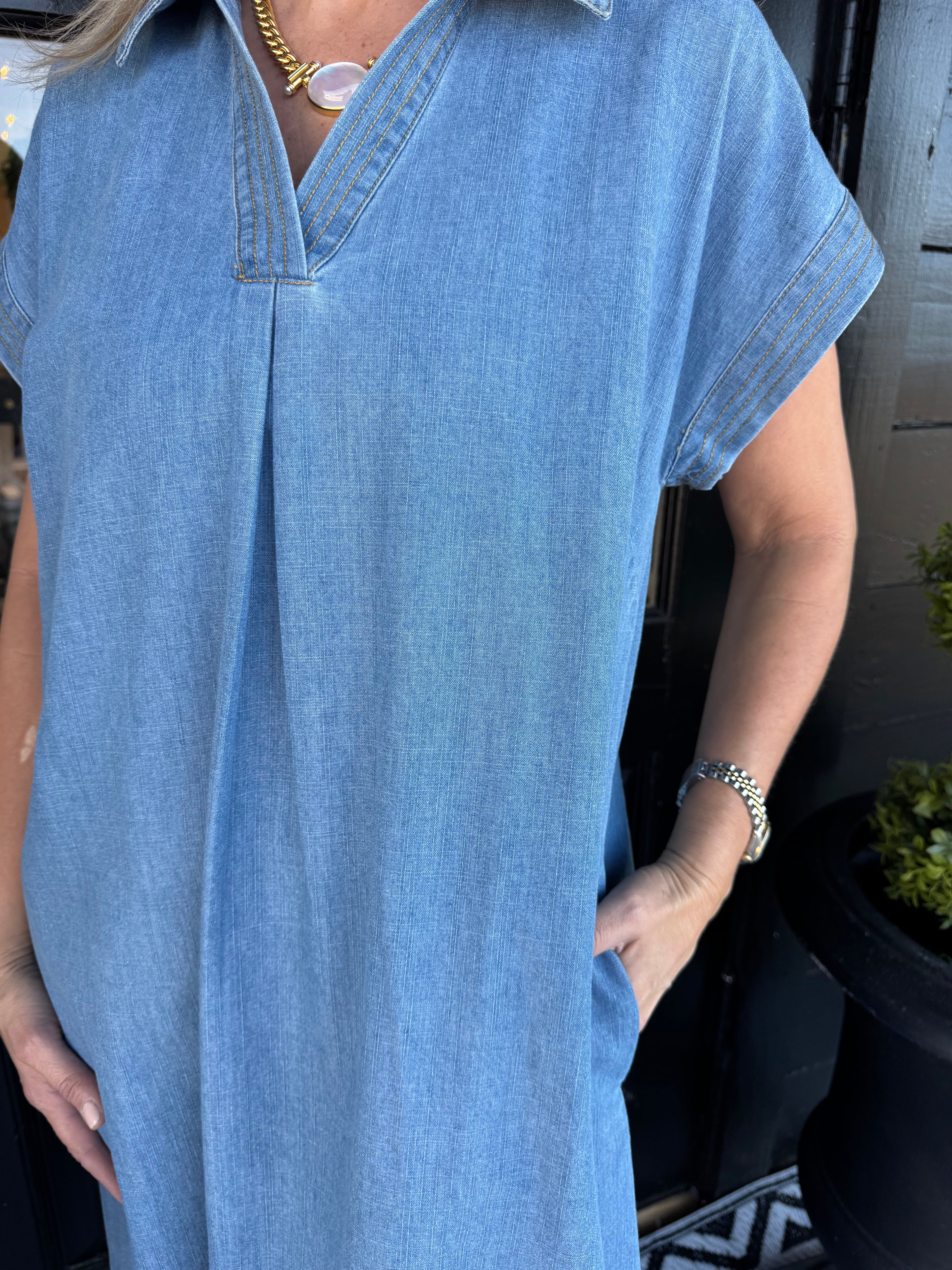 Ruth Dress - Light Denim - gallery