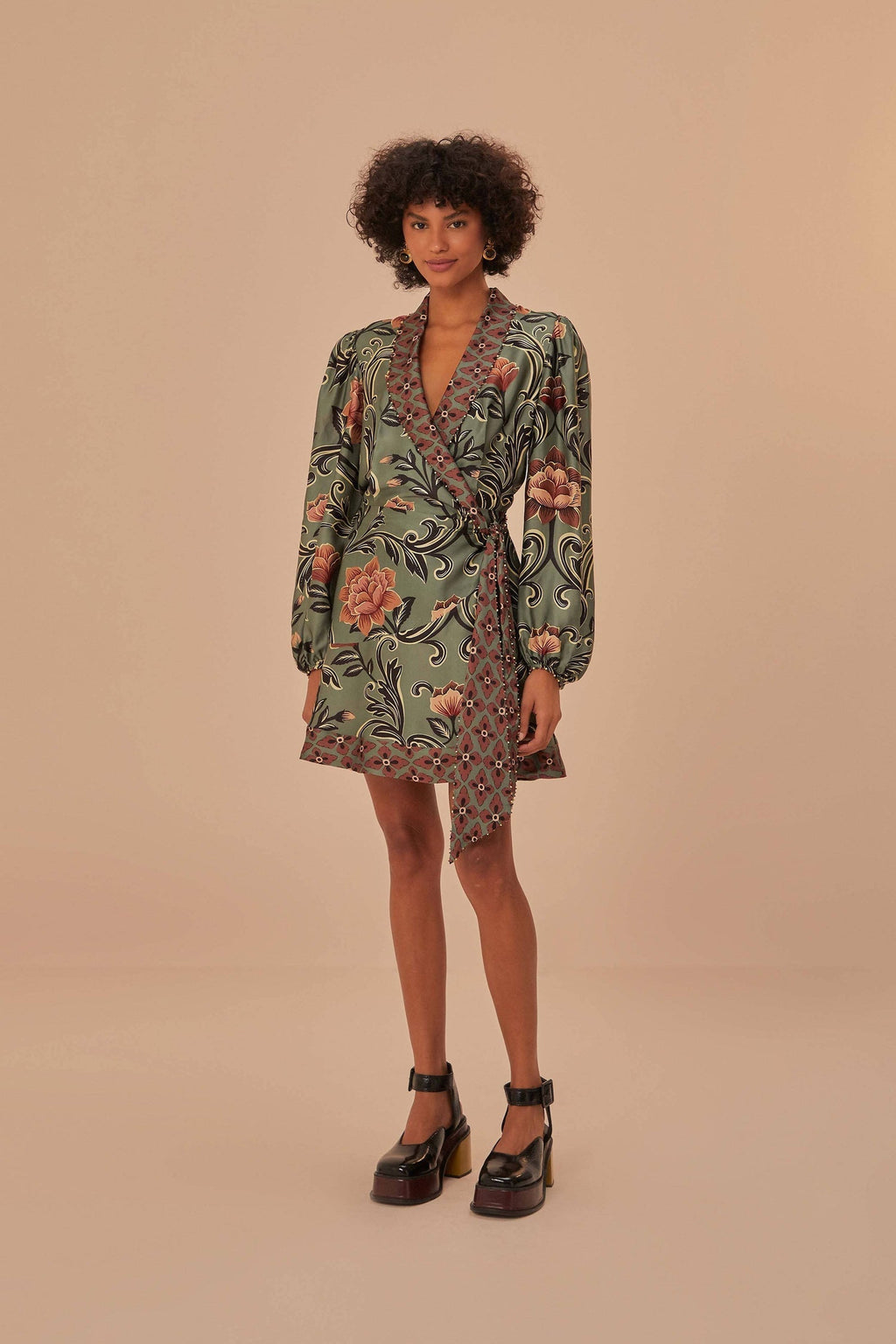 Arabesque Floral Print Midi Dress for Women — Vibrant - gallery