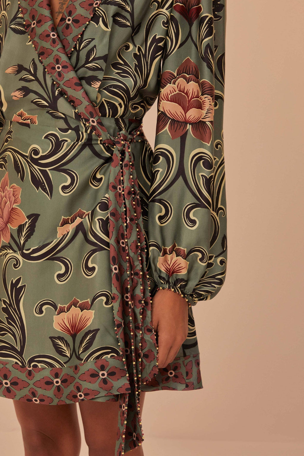 Arabesque Floral Print Midi Dress for Women — Vibrant - gallery