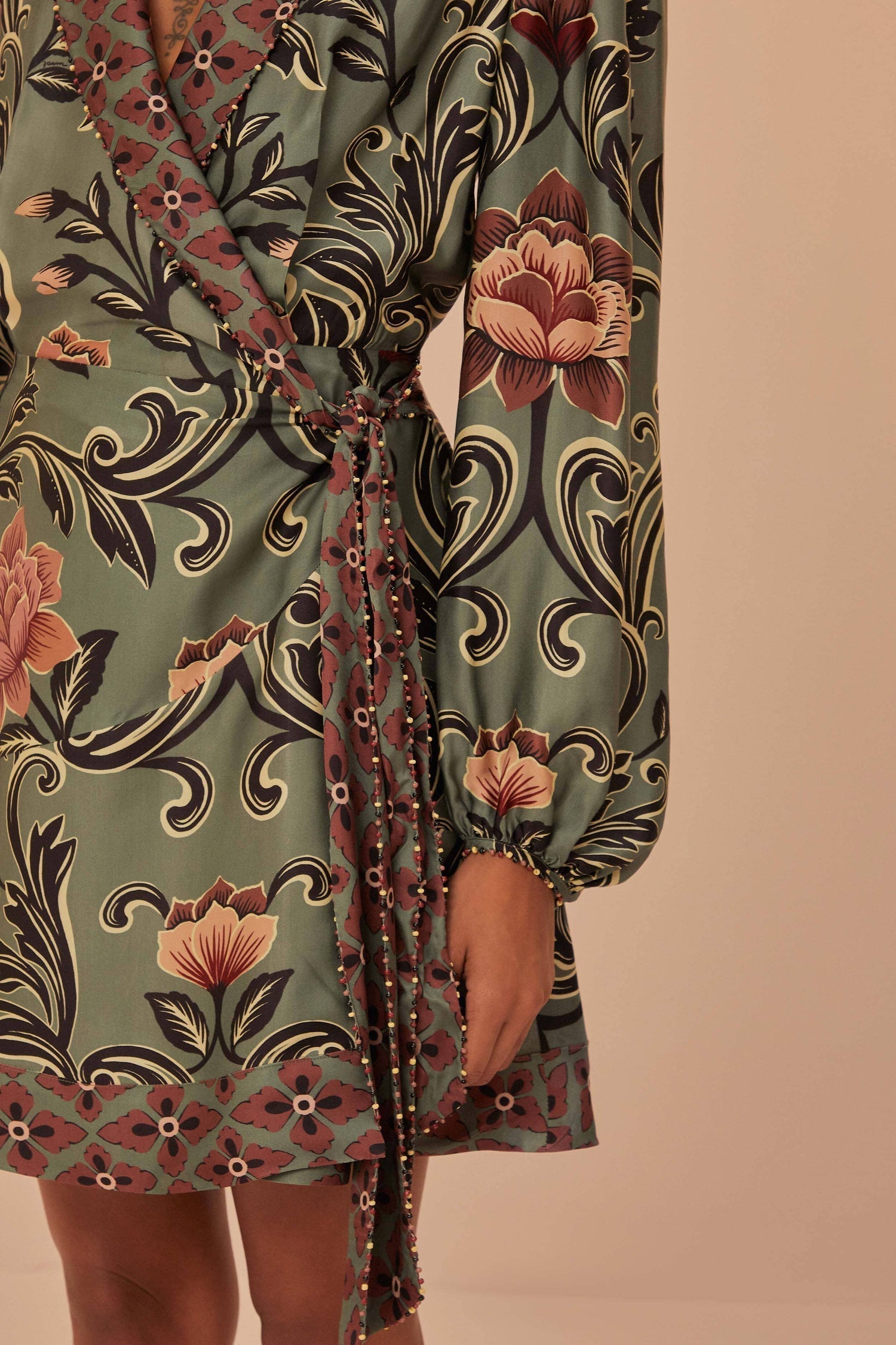 Arabesque Floral Print Midi Dress for Women — Vibrant - gallery
