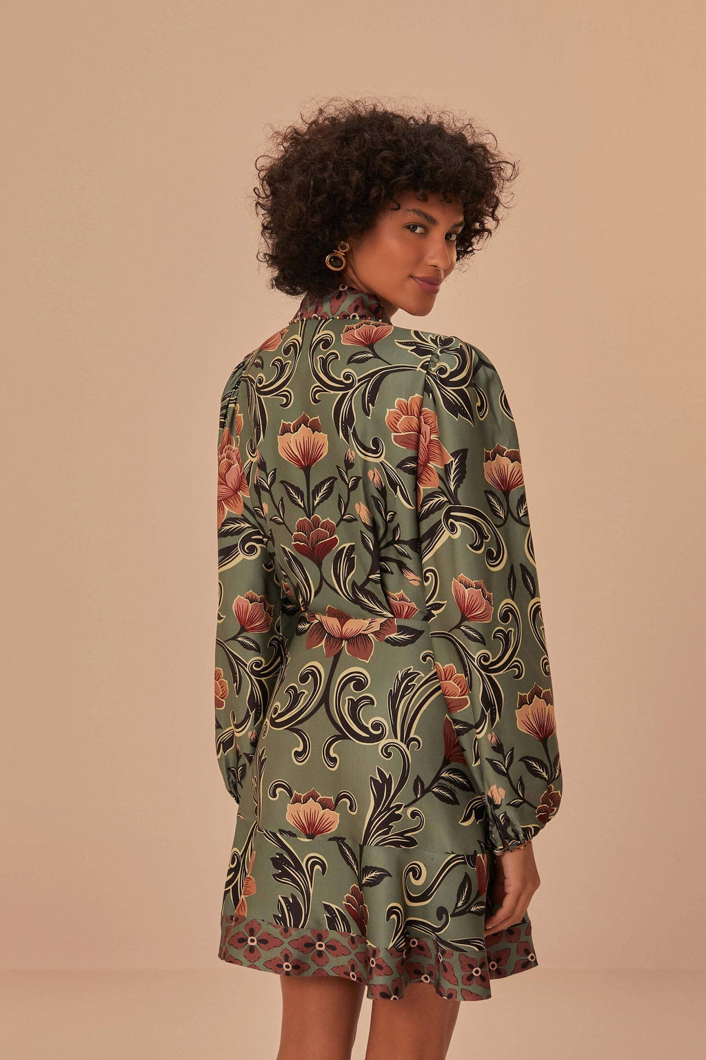 Arabesque Floral Print Midi Dress for Women — Vibrant - gallery