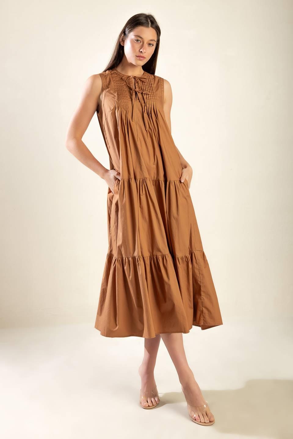 EVERYTHING I WANT WOVEN MIDI DRESS — gallery