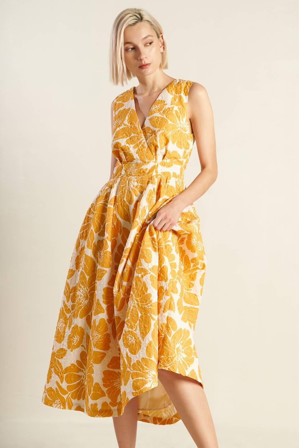 STARDUST STARLIGHT WOVEN MIDI DRESS — gallery