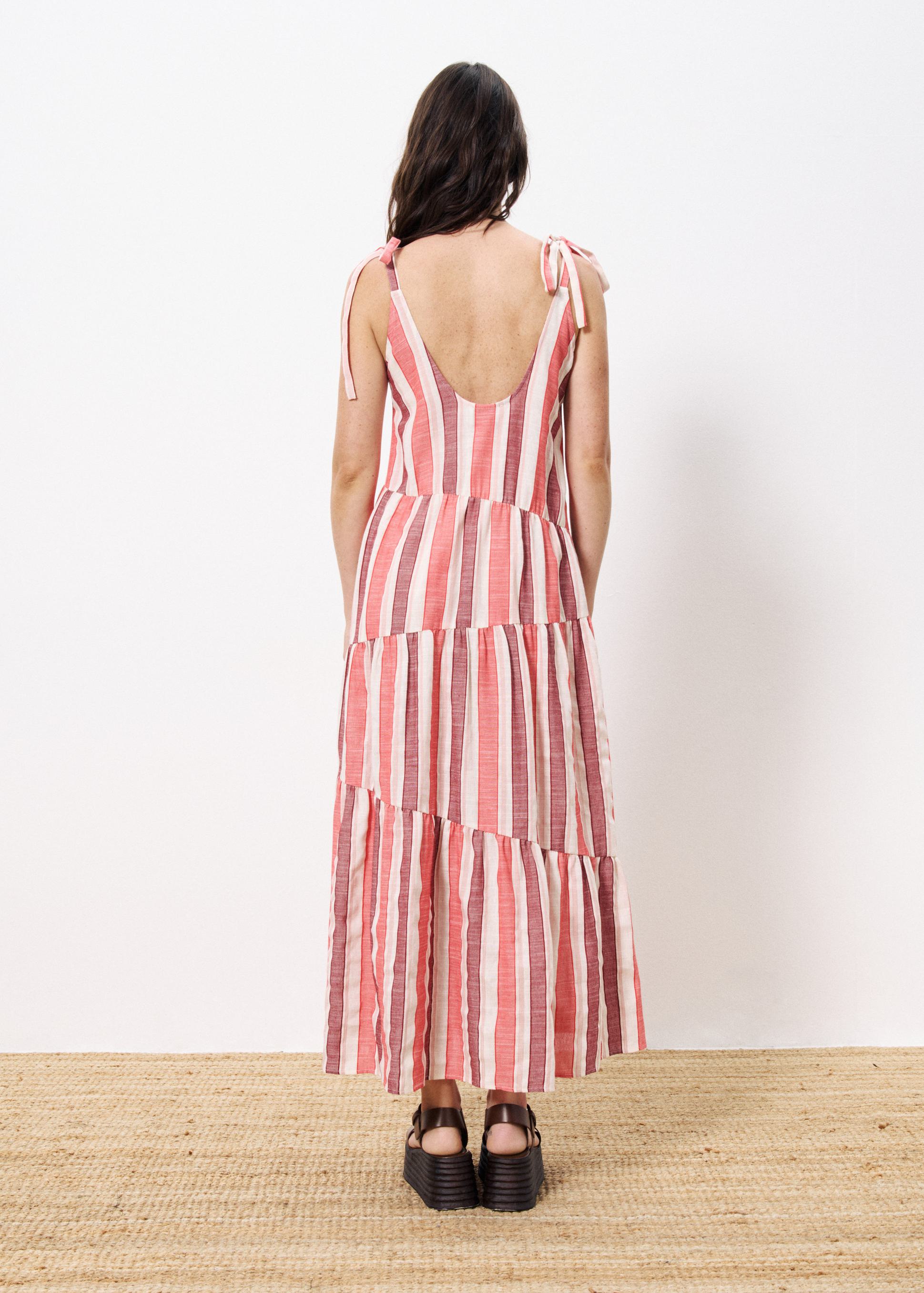 Rouge Shoulder-Tied Long Dress for Women — Couture Details - gallery
