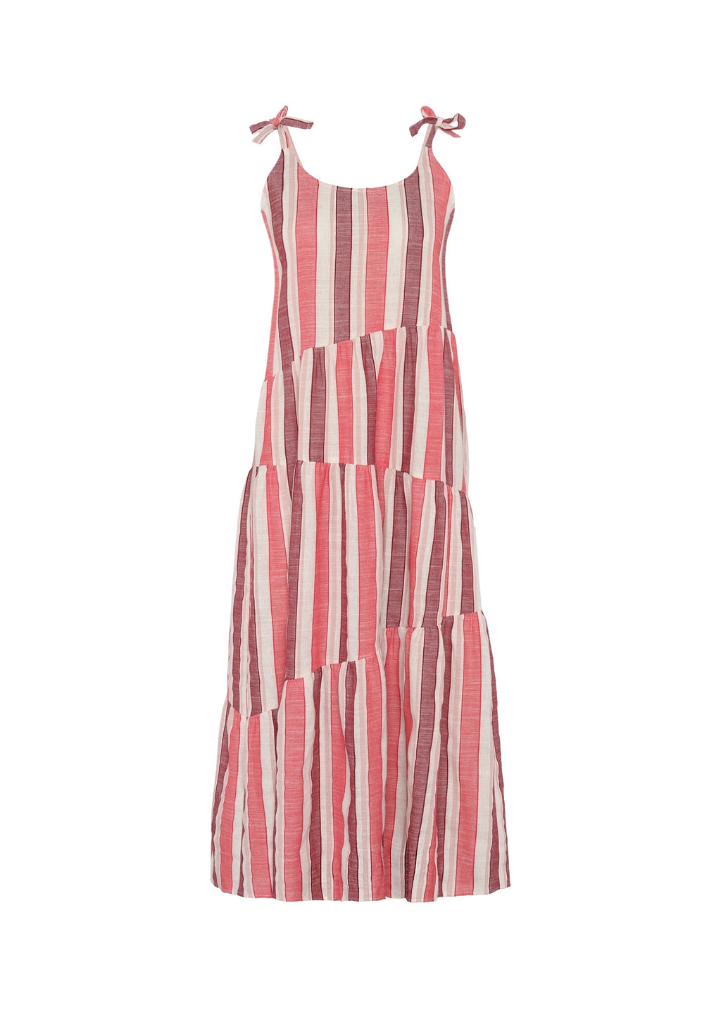 Rouge Shoulder-Tied Long Dress for Women — Couture Details - gallery