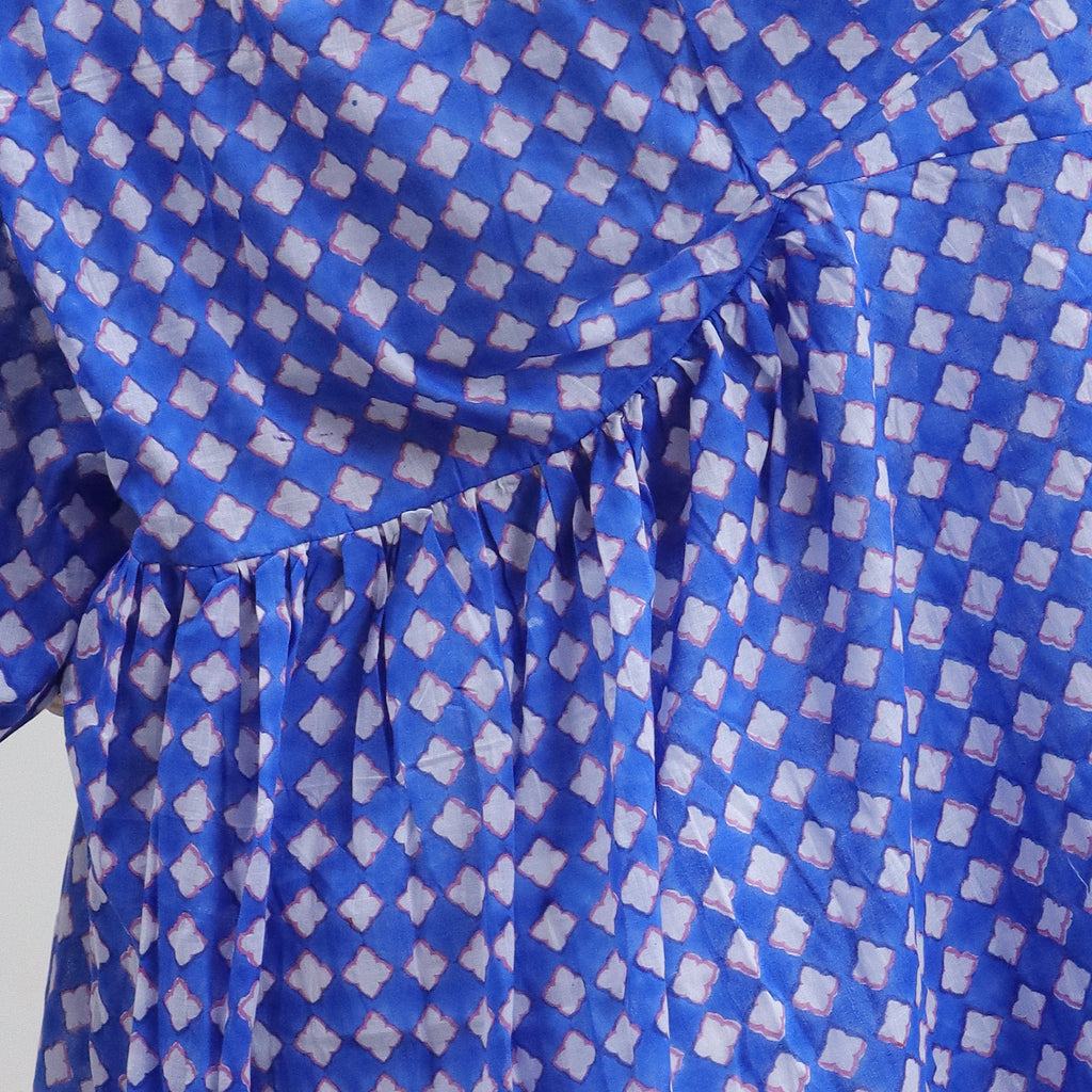 Floral Hand Block Print Cotton Summer Midi Dress for Women - gallery