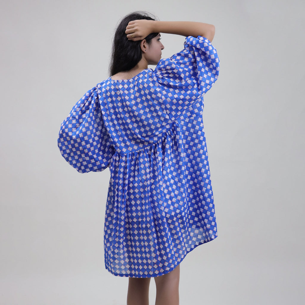 Floral Hand Block Print Cotton Summer Midi Dress for Women - gallery