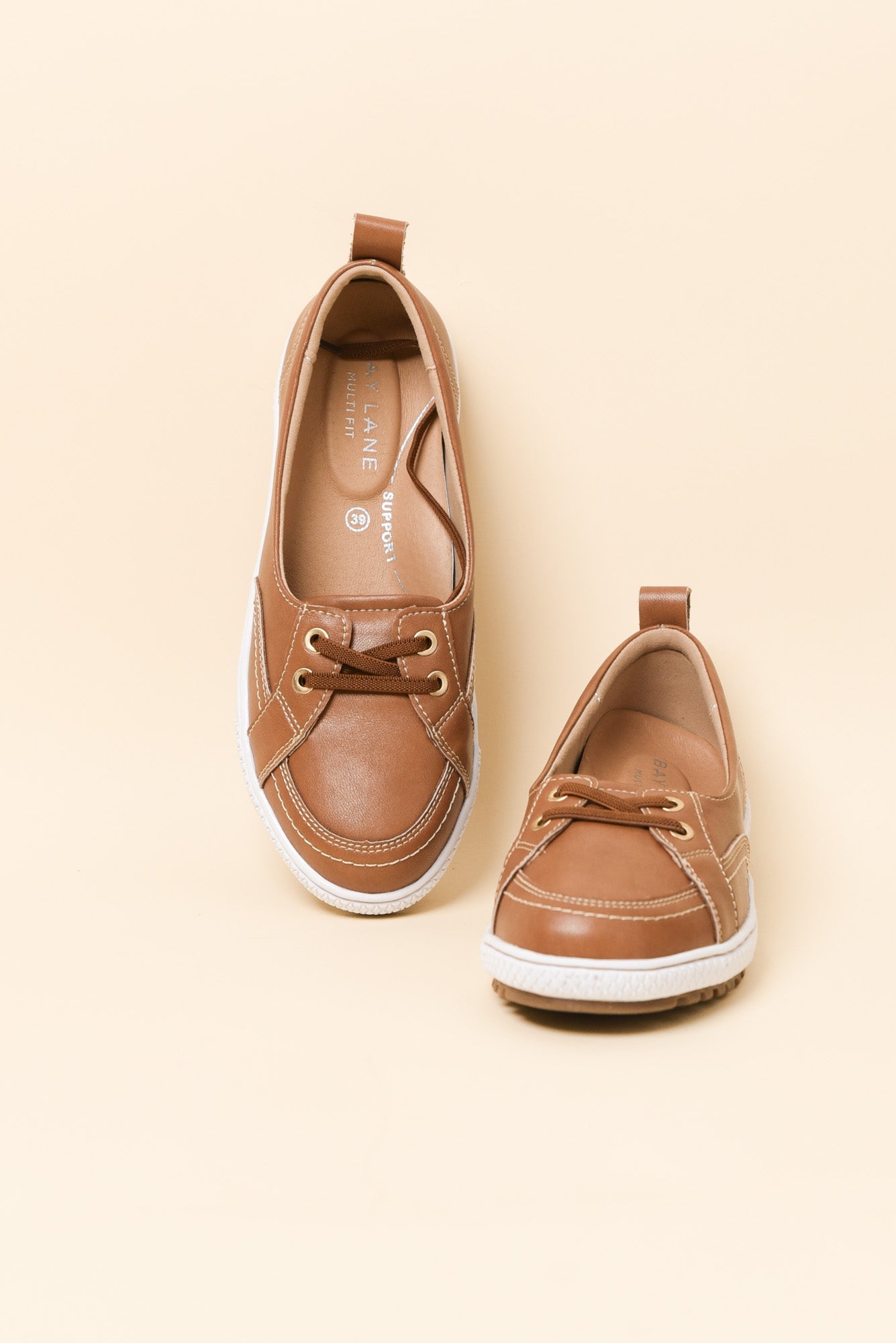 Garland Tan Leather Loafer Sneaker for Women - gallery