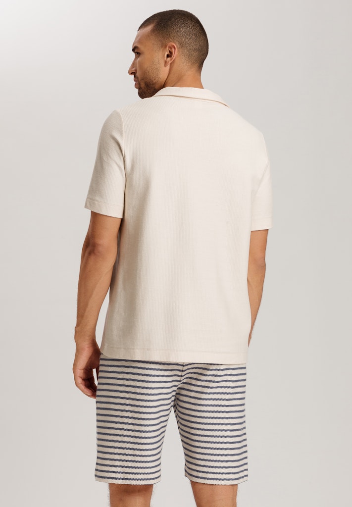 Loungy Summer V-Neck Shirt in Warm Sand for Women - gallery
