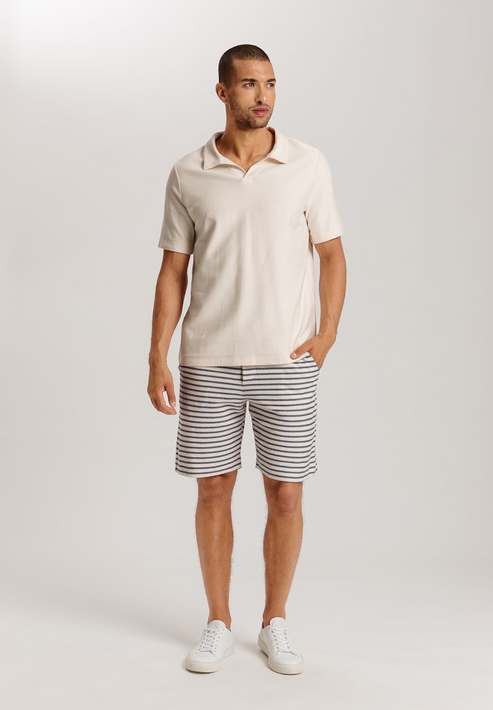 Loungy Summer V-Neck Shirt in Warm Sand for Women