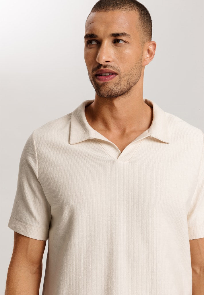 Loungy Summer V-Neck Shirt in Warm Sand for Women - gallery