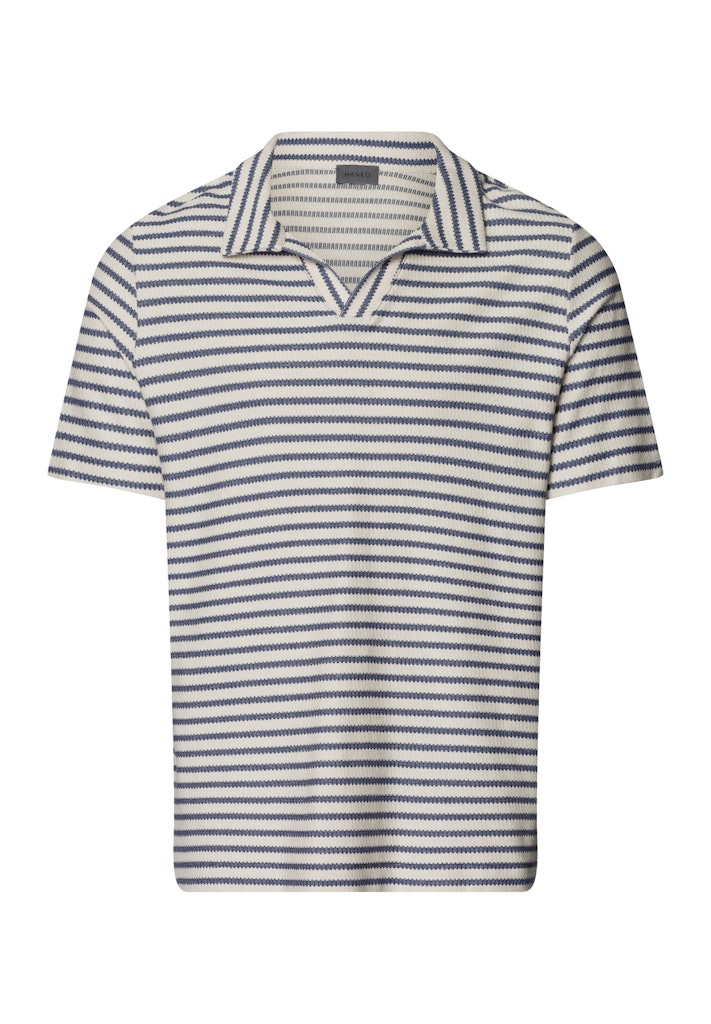 Loungy Summer V-Neck Shirt in Deep Breeze Stripe for Women - gallery
