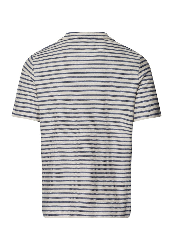 Loungy Summer V-Neck Shirt in Deep Breeze Stripe for Women - gallery