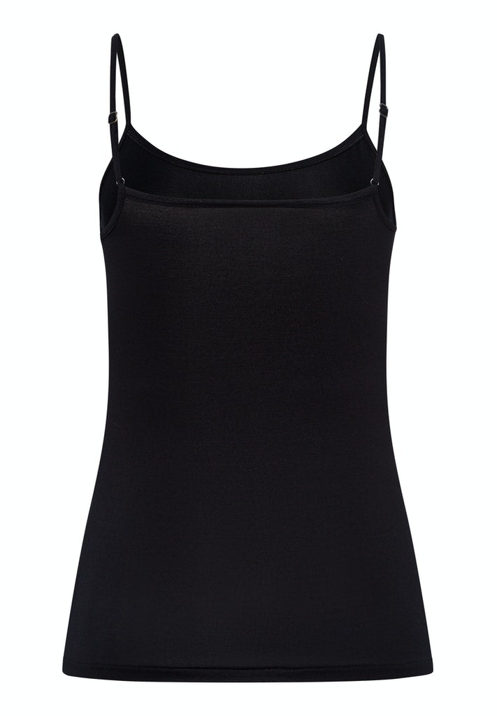 Soft Touch Spaghetti Top in Black - gallery